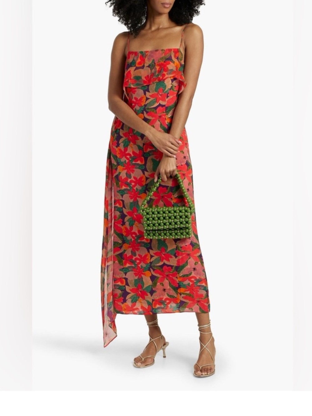 Solid and Striped Lanier draped floral-print dress
